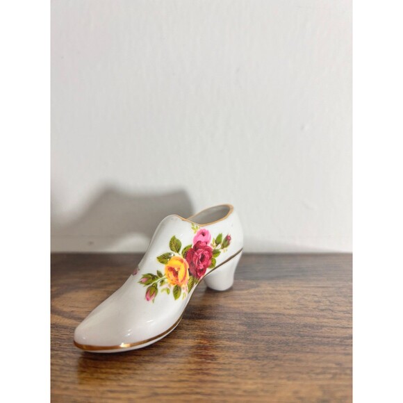 Ashleydale England Fine Bone China High Heal Shoe Floral Vintage - Picture 2 of 3